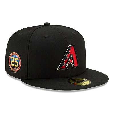 Casquette ajustée 59FIFTY 25e anniversaire des Diamondbacks de l'Arizona New Era pour homme, noire