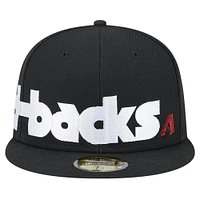 Men's New Era Black Arizona Diamondbacks Checkered Undervisor 59FIFTY Fitted Hat