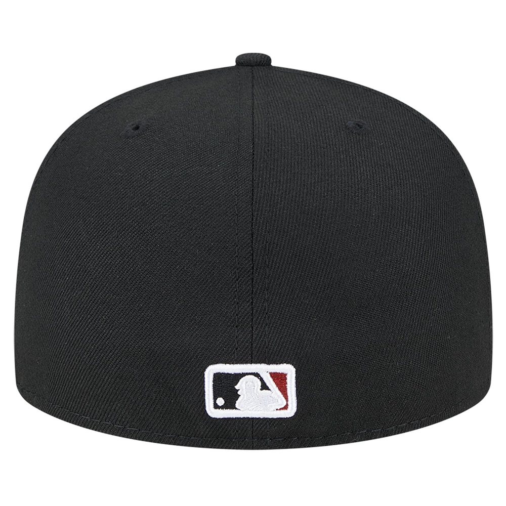 Men's New Era Black Arizona Diamondbacks Checkered Undervisor 59FIFTY Fitted Hat