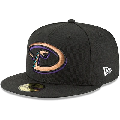 Casquette ajustée 59FIFTY en laine noire de la collection Cooperstown des Diamondbacks l'Arizona New Era pour homme