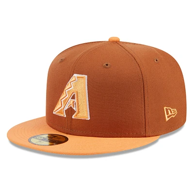 Men's New Era Brown/Orange Arizona Diamondbacks Spring Color Basic Two-Tone 59FIFTY Fitted Hat
