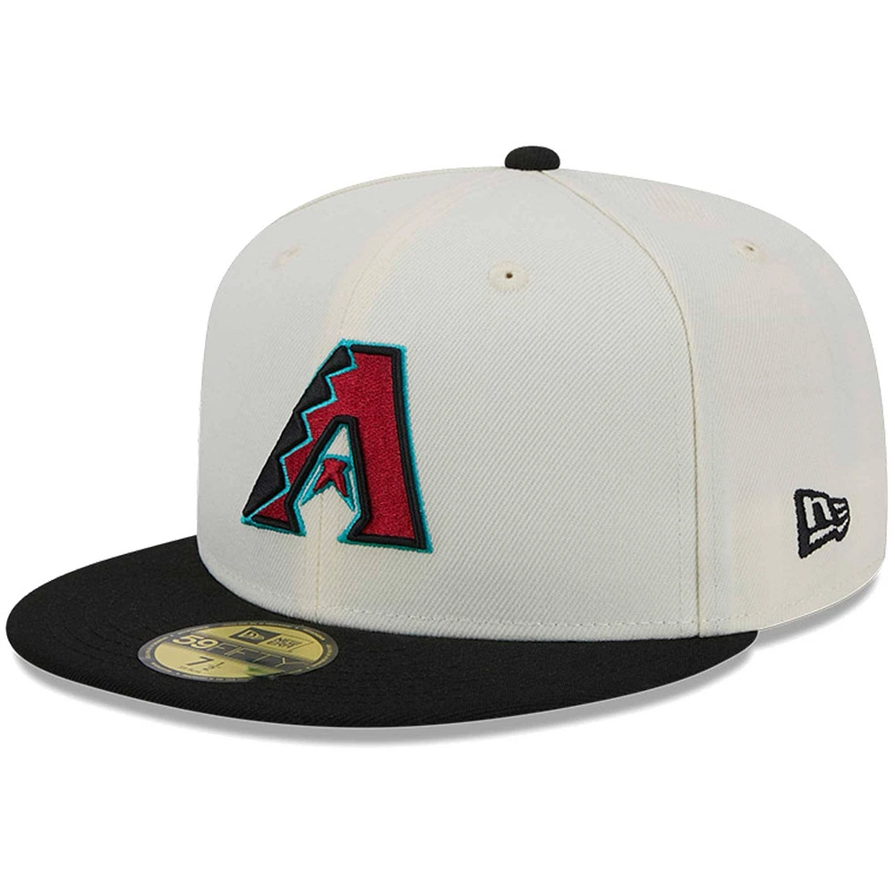 Men's New Era Cream Arizona Diamondbacks Chrome 59FIFTY Fitted Hat