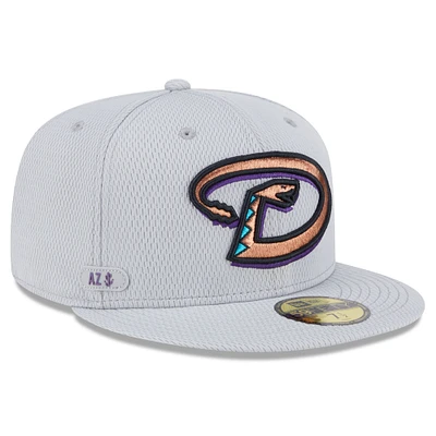 Men's New Era Gray Arizona Diamondbacks 2025 MLB Clubhouse 59FIFTY Fitted Hat