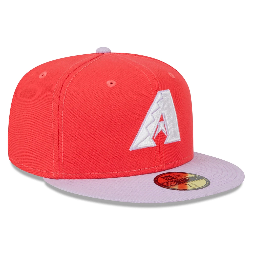 Men's New Era Red/Lavender Arizona Diamondbacks Spring Color Two-Tone 59FIFTY Fitted Hat