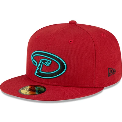 Casquette ajustée 59FIFTY sur le terrain de la collection authentique alternative des Diamondbacks l'Arizona New Era rouge pour hommes