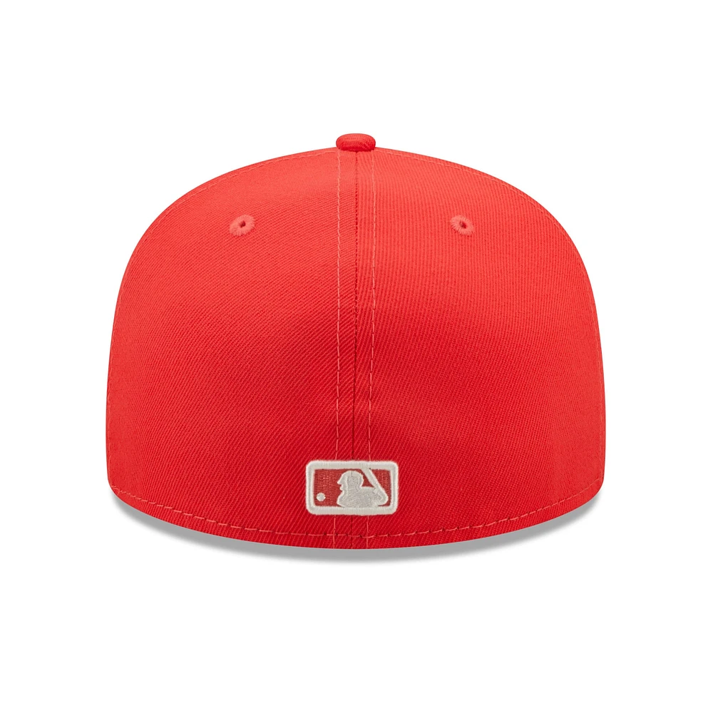Men's New Era Red Arizona Diamondbacks Lava Highlighter Logo 59FIFTY Fitted Hat