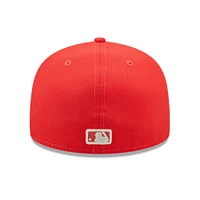 Men's New Era Red Arizona Diamondbacks Lava Highlighter Logo 59FIFTY Fitted Hat