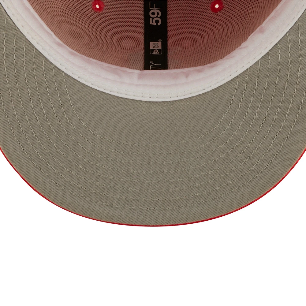 Men's New Era Red Arizona Diamondbacks Lava Highlighter Logo 59FIFTY Fitted Hat