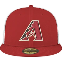 Men's New Era Red Arizona Diamondbacks Team Color 59FIFTY Trucker Fitted Hat