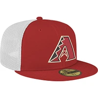 Men's New Era Red Arizona Diamondbacks Team Color 59FIFTY Trucker Fitted Hat