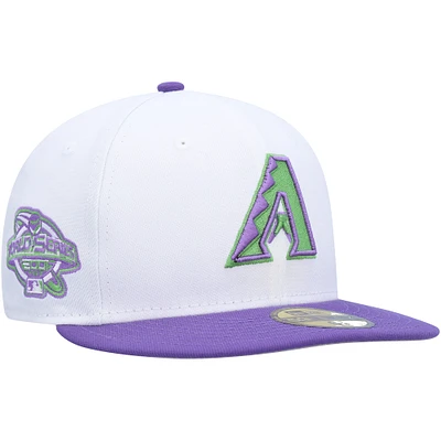Casquette ajustée 59FIFTY avec écusson latéral Arizona Diamondbacks New Era pour homme, blanche