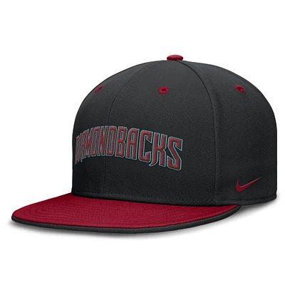 Casquette Nike True Primetime Performance bicolore noire/rouge pour homme des Arizona Diamondbacks