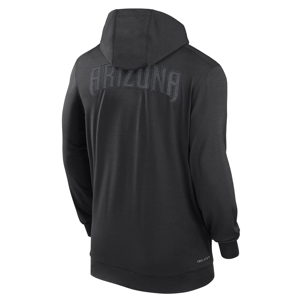 Men's Nike Black Arizona Diamondbacks Authentic Collection Travel Performance Lightweight Full-Zip Hoodie