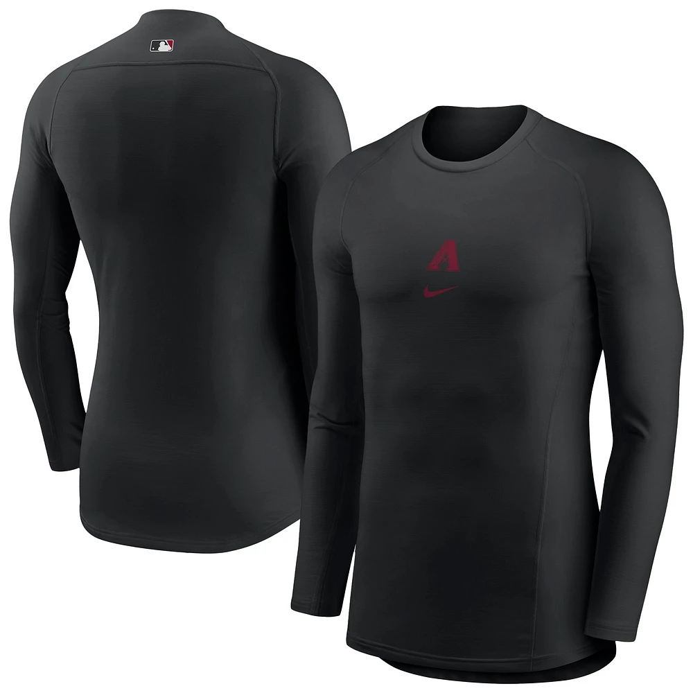 Men's Nike  Black Arizona Diamondbacks Base Layer Raglan Long Sleeve Performance T-Shirt