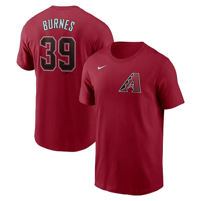 T-shirt Nike Corbin Burnes rouge pour homme avec nom et numéro Fuse des Diamondbacks de l'Arizona