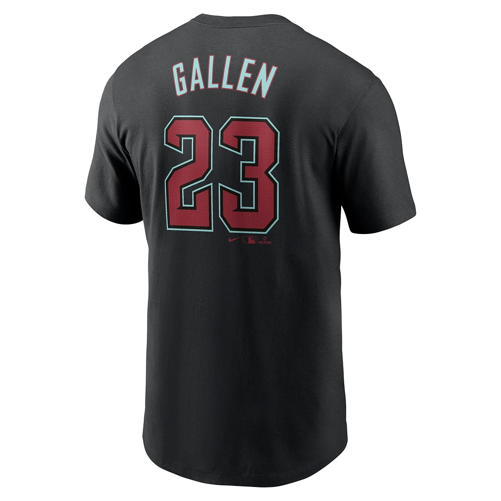 T-shirt Nike Zac Gallen pour homme, noir, Arizona Diamondbacks 2024 Fuse Name & Number