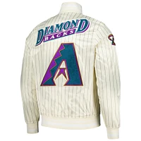 Men's Pro Standard Cream Arizona Diamondbacks Cooperstown Collection Pinstripe Retro Classic Satin Full-Snap Jacket