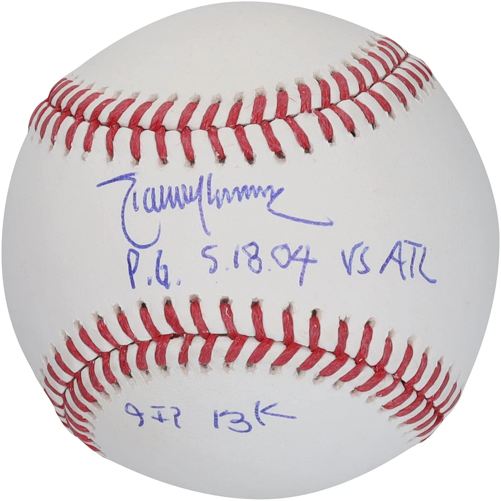 Randy Johnson Arizona Diamondbacks Autographed Baseball with Multiple Perfect Game Inscriptions