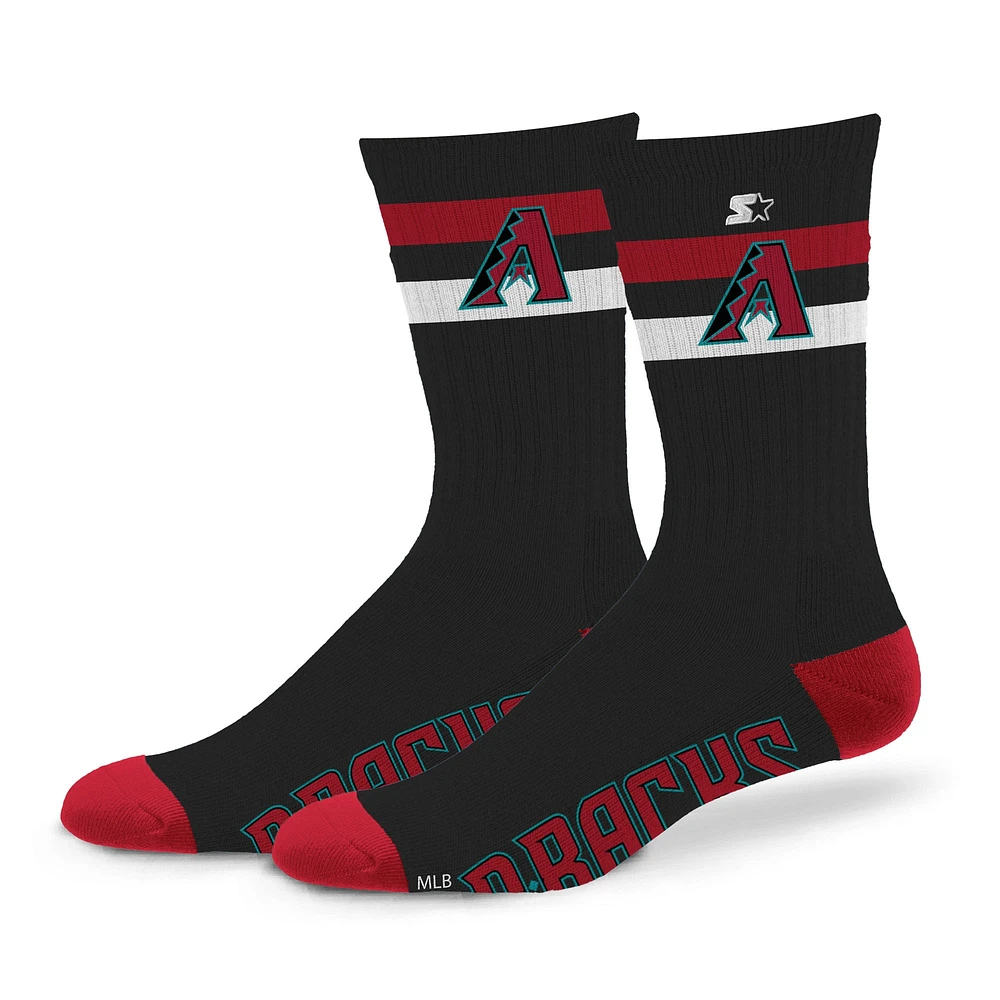 Chaussettes d'équipage unisexes Starter Arizona Diamondbacks Team Color Two-Stripe