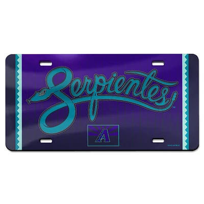 Plaque d'immatriculation en acrylique métallisé découpée au laser WinCraft Arizona Diamondbacks 2025 City Connect