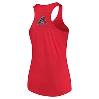 Women's Soft as a Grape Red Arizona Diamondbacks Plus Swing for the Fences Tri-Blend Racerback Tank Top
