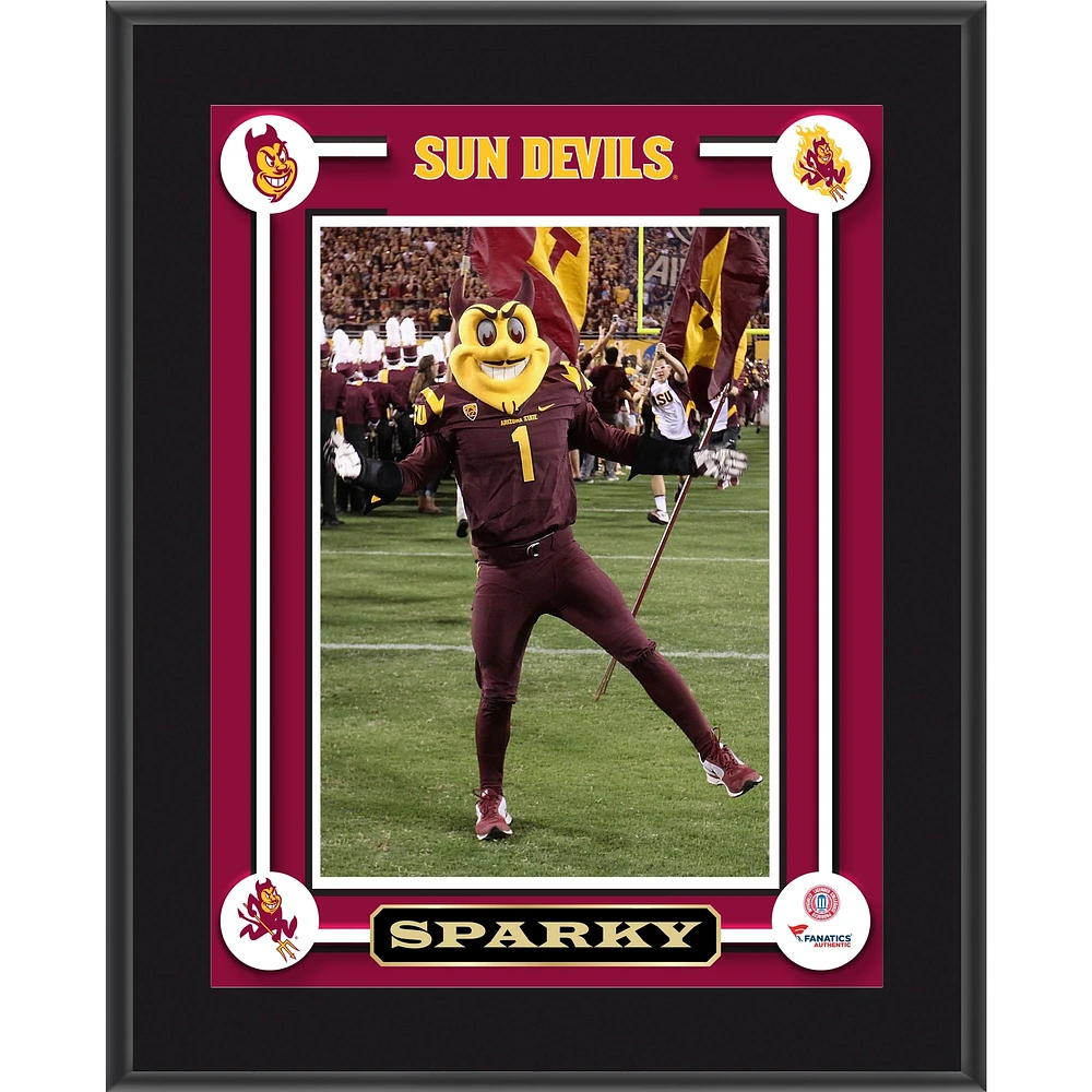 Plaque sublimée représentant la mascotte Sparky des Sun Devils de l'État de l'Arizona 10,5'' x 13''