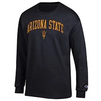Men's Champion  Black Arizona State Sun Devils Arch Over Logo Long Sleeve T-Shirt