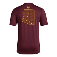 Men's adidas Maroon Arizona State Sun Devils Honor & Support Pre-Game T-Shirt