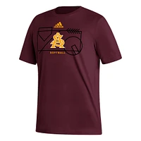 Men's adidas Maroon Arizona State Sun Devils Locker Lines Softball Fresh T-Shirt