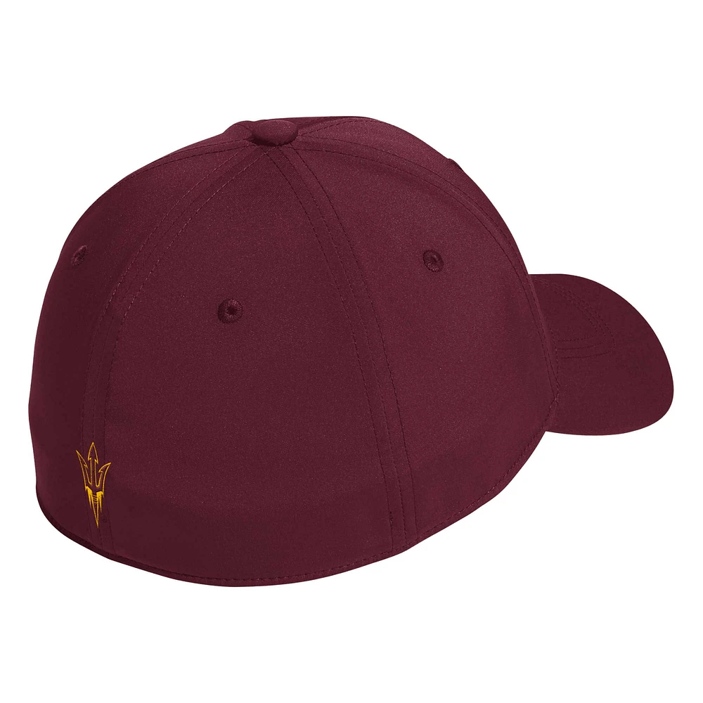 Casquette flexible avec logo de vestiaire des Sun Devils l'Arizona State adidas pour hommes marron