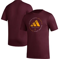 T-shirt d'avant-match adidas Arizona State Sun Devils Stripe Up AEROREADY pour homme