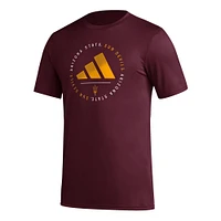 T-shirt d'avant-match adidas Arizona State Sun Devils Stripe Up AEROREADY pour homme