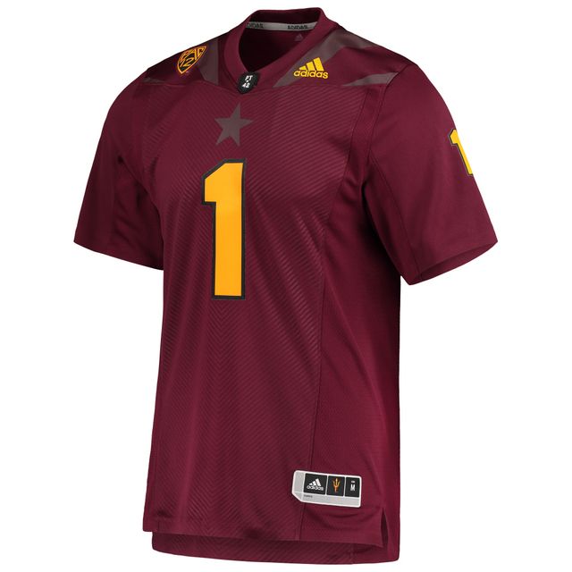 Maillot de football adidas #1 marron Arizona State Sun Devils Team Premier pour hommes