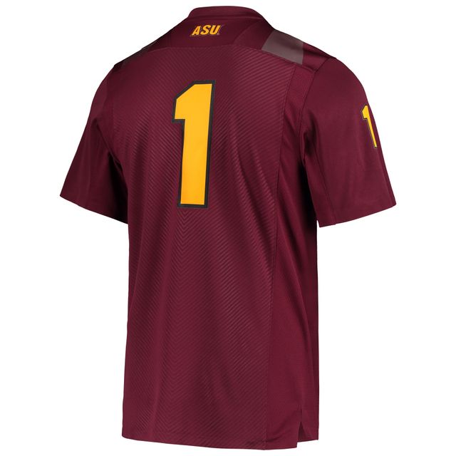 Maillot de football adidas #1 marron Arizona State Sun Devils Team Premier pour hommes