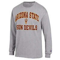 Men's Champion Heather Gray Arizona State Sun Devils High Motor Long Sleeve T-Shirt