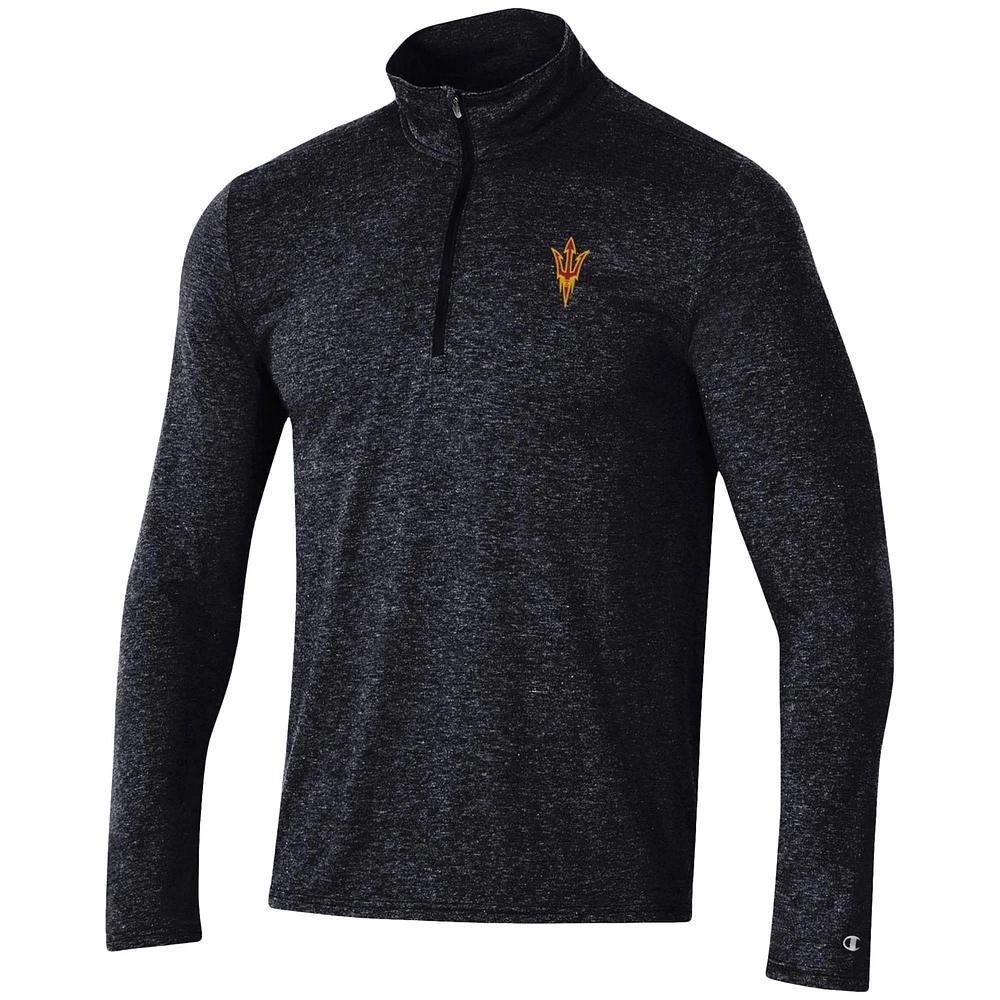 Men's Champion Heathered Black Arizona State Sun Devils Field Day Team Quarter-Zip Jacket