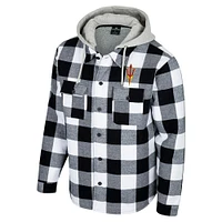 Men's Colosseum Black/White Arizona State Sun Devils Buffalo Plaid Full-Zip Jacket