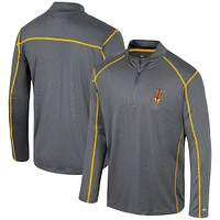 Men's Colosseum Black Arizona State Sun Devils Cameron Quarter-Zip Windshirt