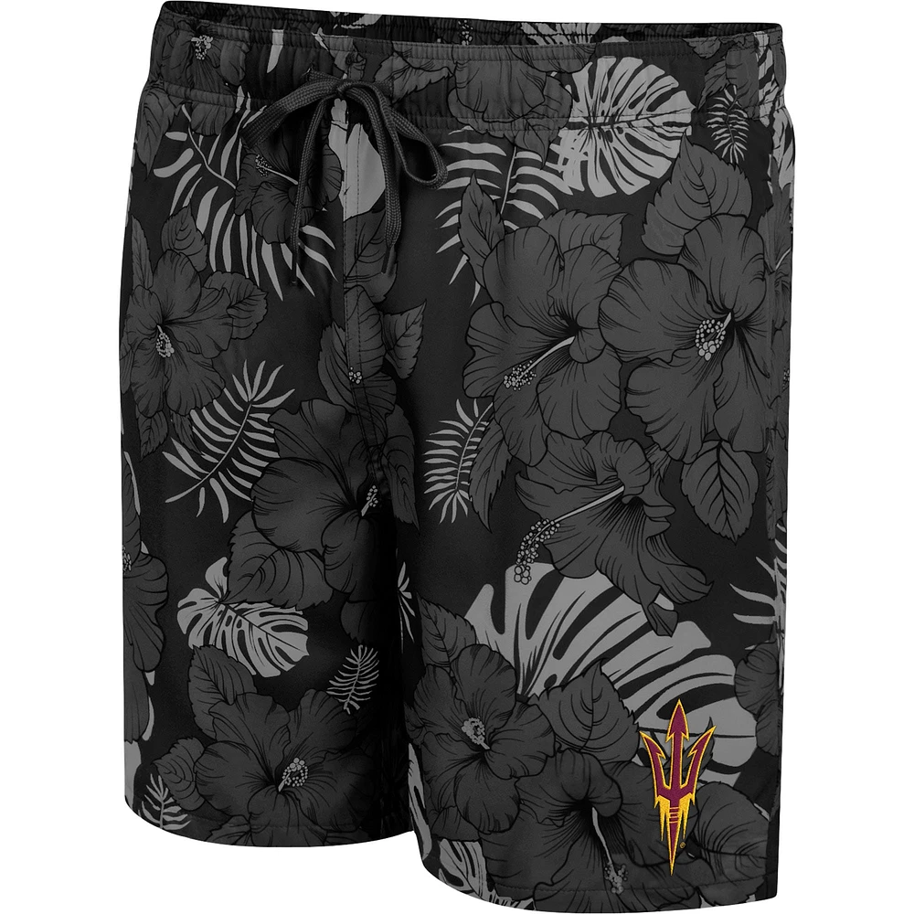 Men's Colosseum Black Arizona State Sun Devils The Dude Swim Shorts