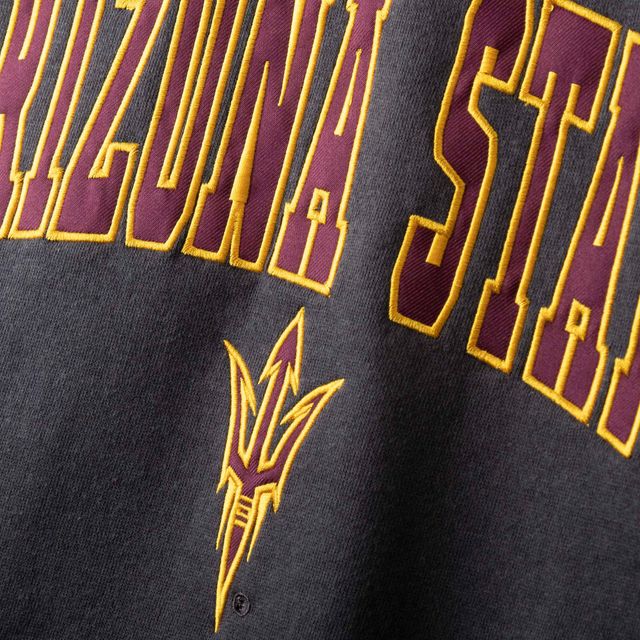 Colosseum Charcoal Arizona State Sun Devils Arch & Logo Crew Neck Sweatshirt Homme
