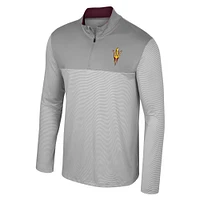 Men's Colosseum Gray Arizona State Sun Devils Tuck Quarter-Zip Top