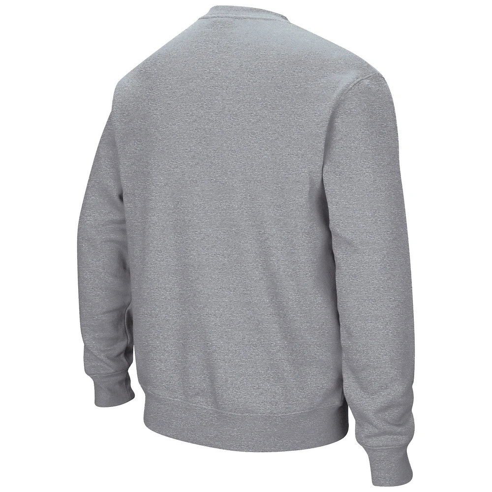 Men's Colosseum Heather Gray Arizona State Sun Devils Arch & Logo Pullover Sweatshirt