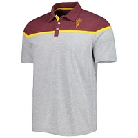 Men's Colosseum Heather Gray Arizona State Sun Devils Chamberlain Polo