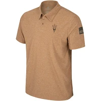 Men's Colosseum Khaki Arizona State Sun Devils OHT Military Appreciation Cloud Jersey Desert Polo