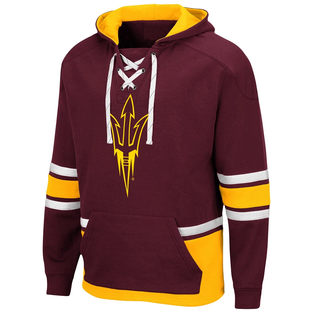 Men's Colosseum Maroon Arizona State Sun Devils Lace Up 3.0 Pullover Hoodie