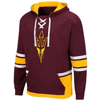 Men's Colosseum Maroon Arizona State Sun Devils Lace Up 3.0 Pullover Hoodie