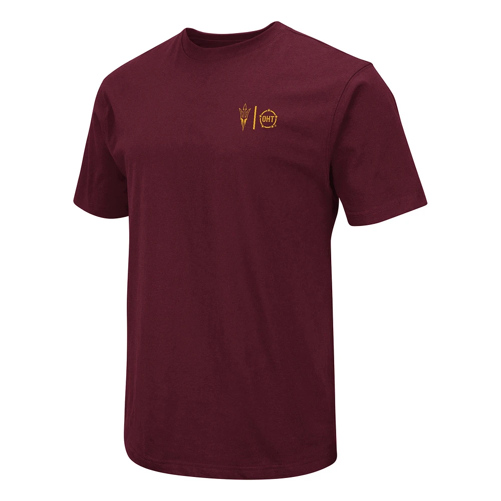 Men's Colosseum Maroon Arizona State Sun Devils OHT Military Appreciation T-Shirt