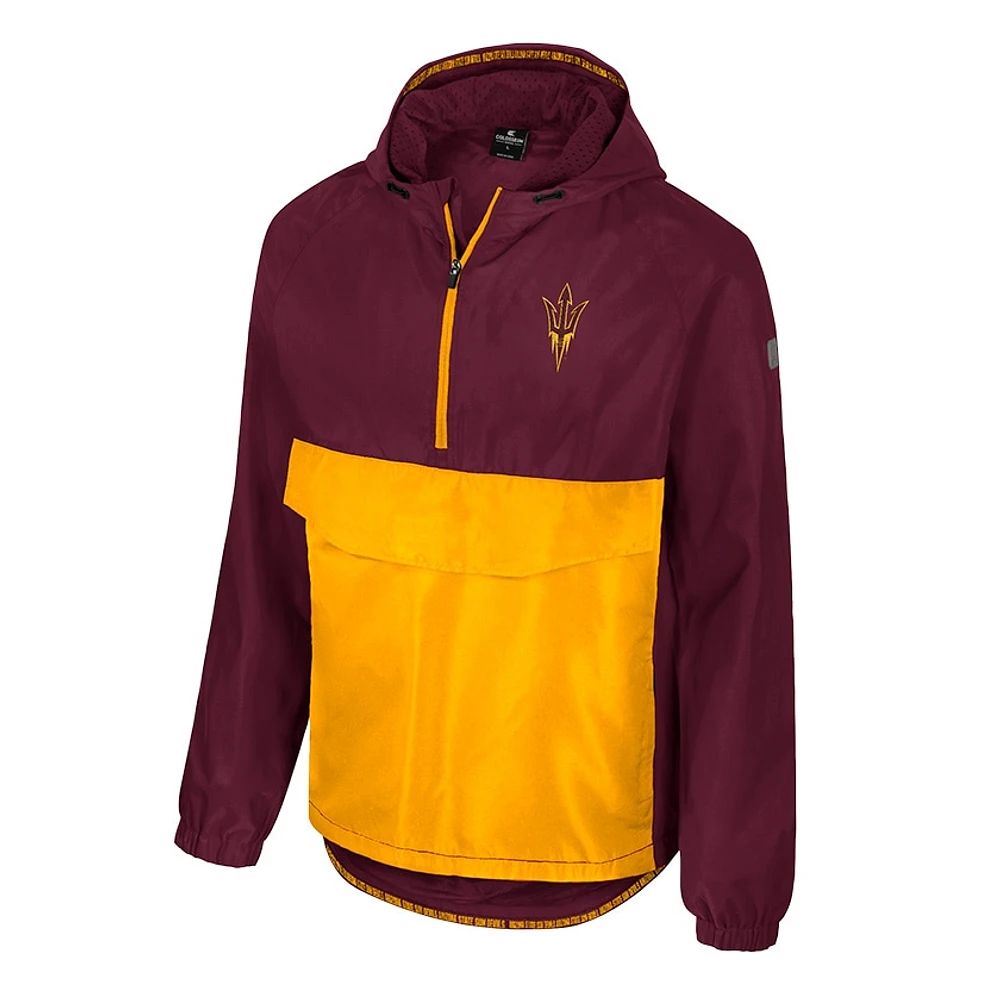 Men's Colosseum  Maroon Arizona State Sun Devils Reloaded Anorak Half-Zip Jacket