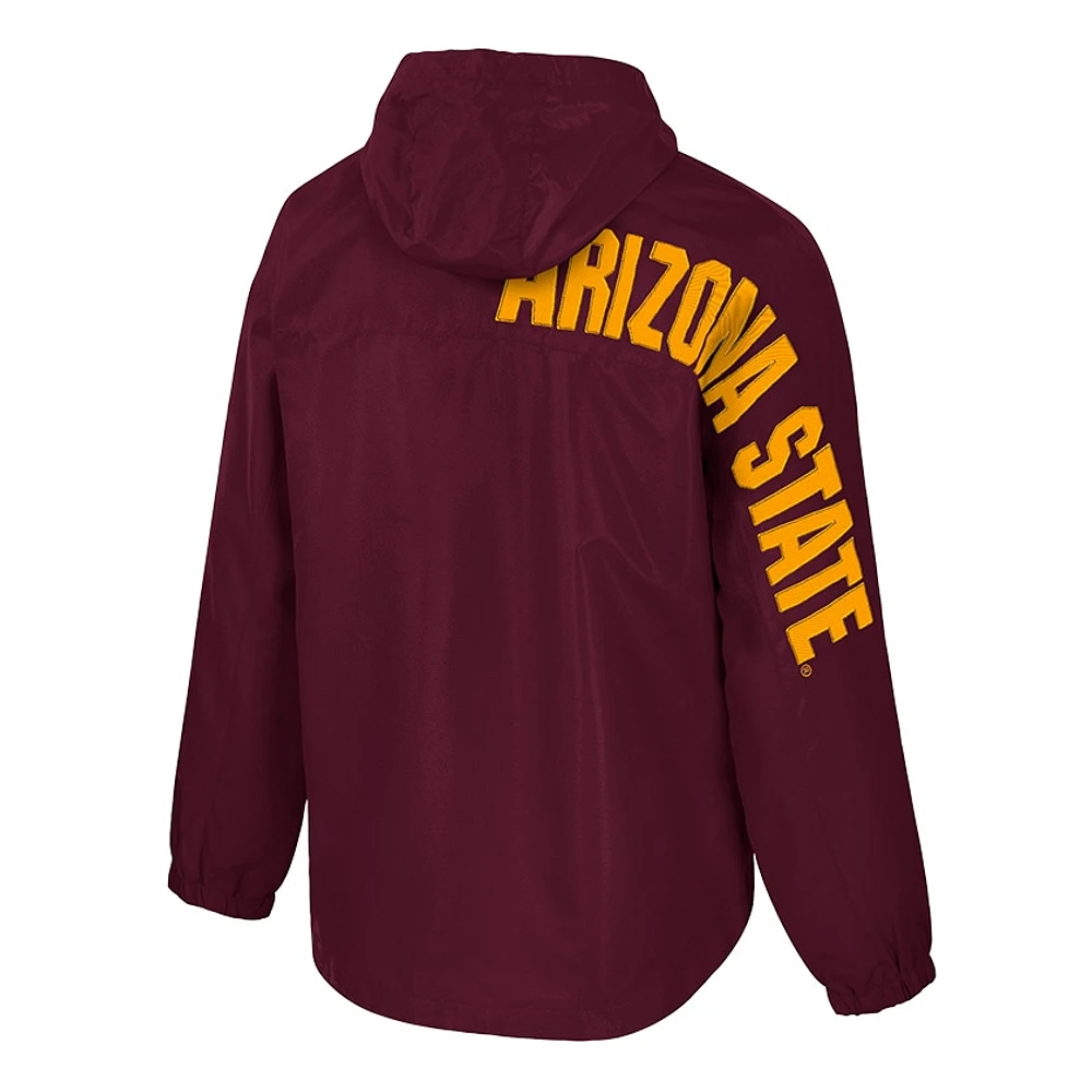 Men's Colosseum  Maroon Arizona State Sun Devils Reloaded Anorak Half-Zip Jacket