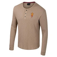 Chemise Henley à manches longues Great Outdoors pour homme Colosseum Tan Arizona State Sun Devils